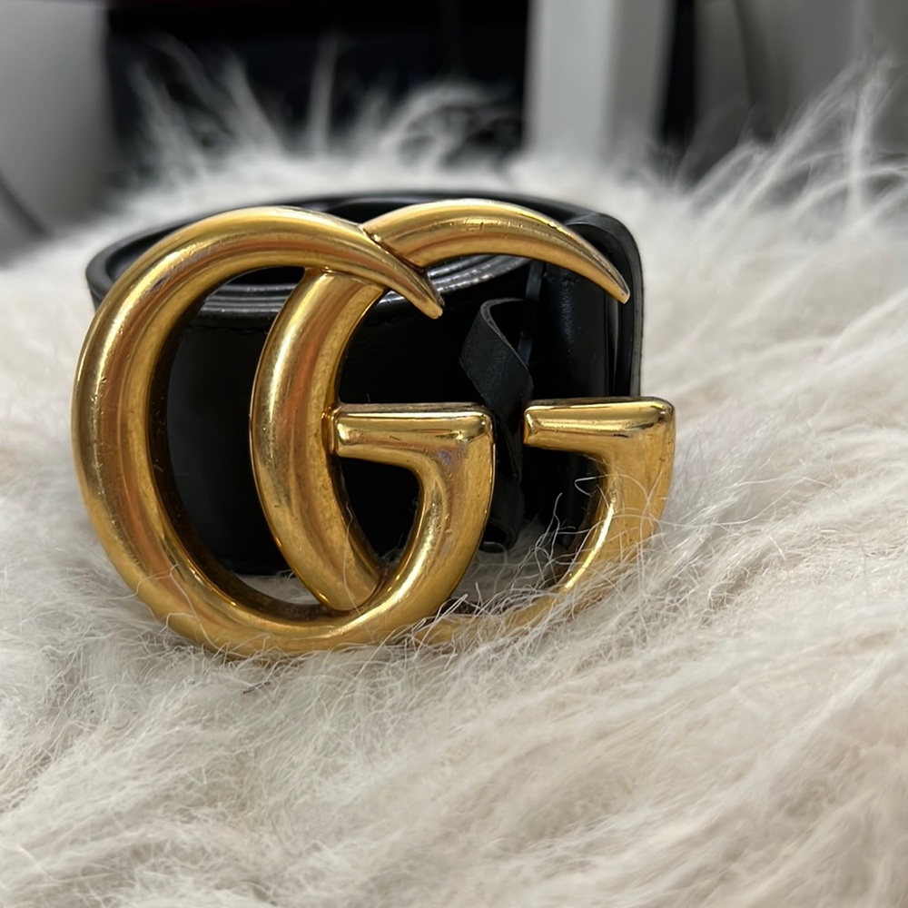 Gucci Leather belt with Double G buckle